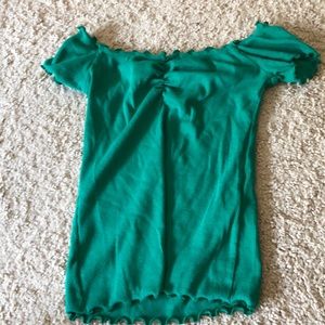 Hollister lettuce edge crop top